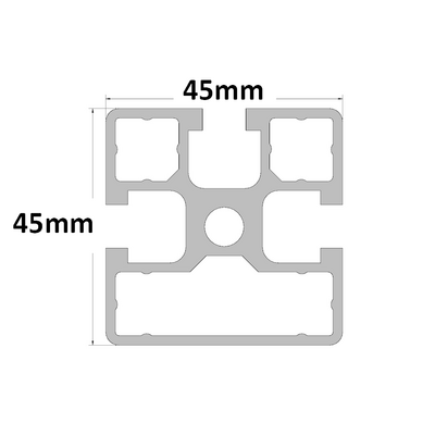 10-4545S1-0-1000MM MODULAR SOLUTIONS EXTRUDED PROFILE<br>45MM X 45MM 1G SMOOTH SIDE, CUT TO THE LENGTH OF 1000 MM